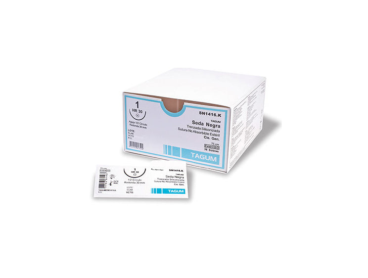 Sutura Seda Negra 0, Hr25, 75 cm