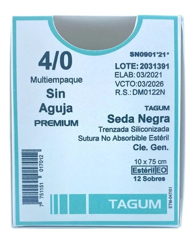 Sutura Seda Negra 4-0