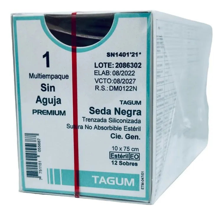 Sutura Seda Negra, 1, S/A, 10X